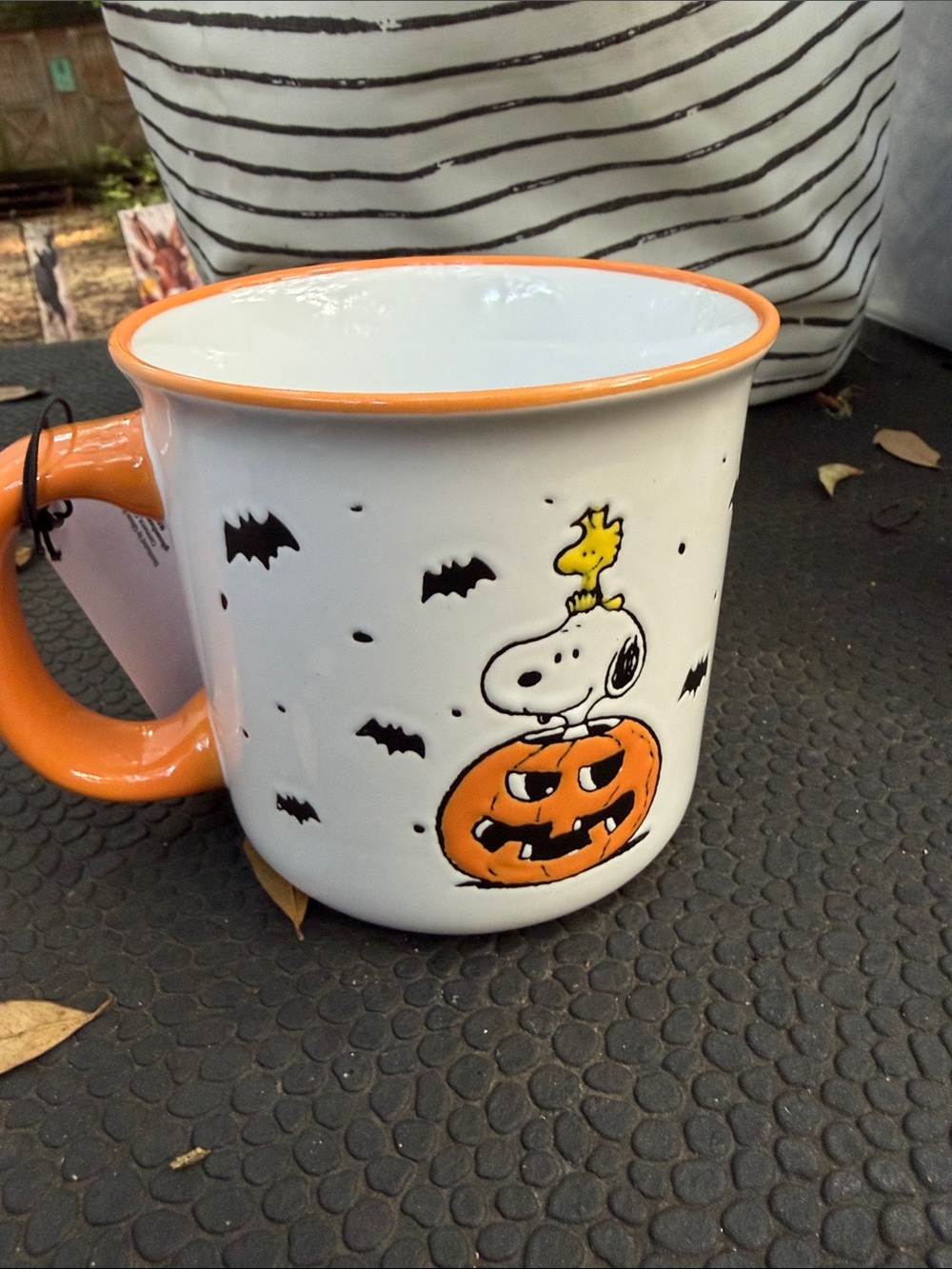 Peanuts Orange and White Halloween Snoopy Pumpkin Mug